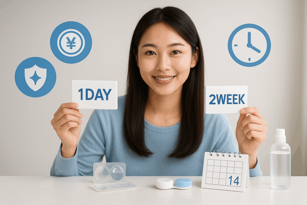 1dayと2weekで悩んでいる女性