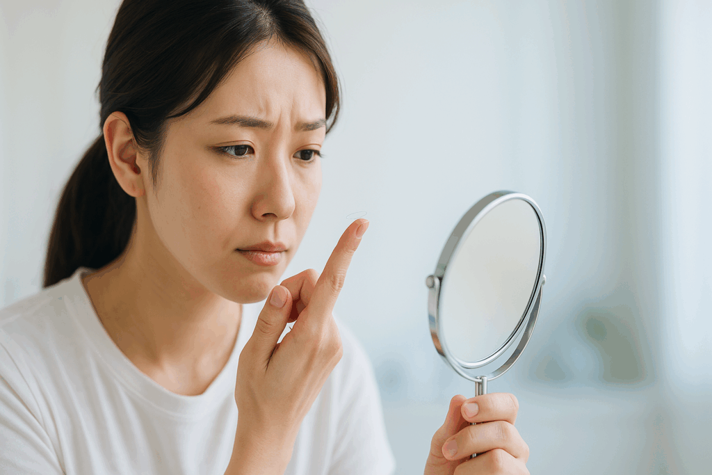 見え方がぼやけることにカラコンで対処している女性