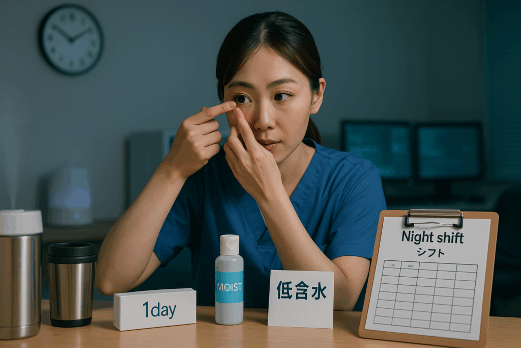 看護師がカラコンをつけている