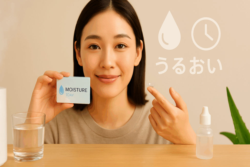 うるおい系カラコンを使用している女性