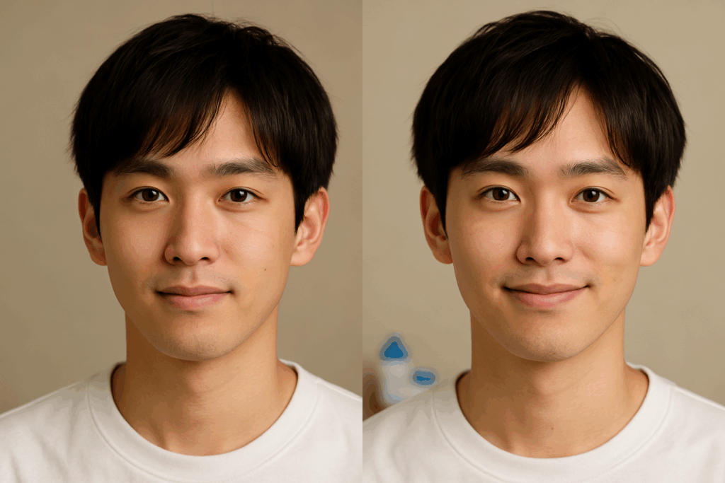 イケメンがナチュラル系カラコンをつけている