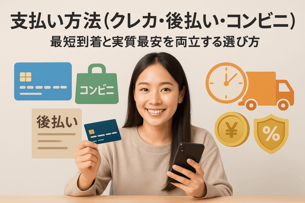 アットレンズの支払い方法を選んでいる女性
