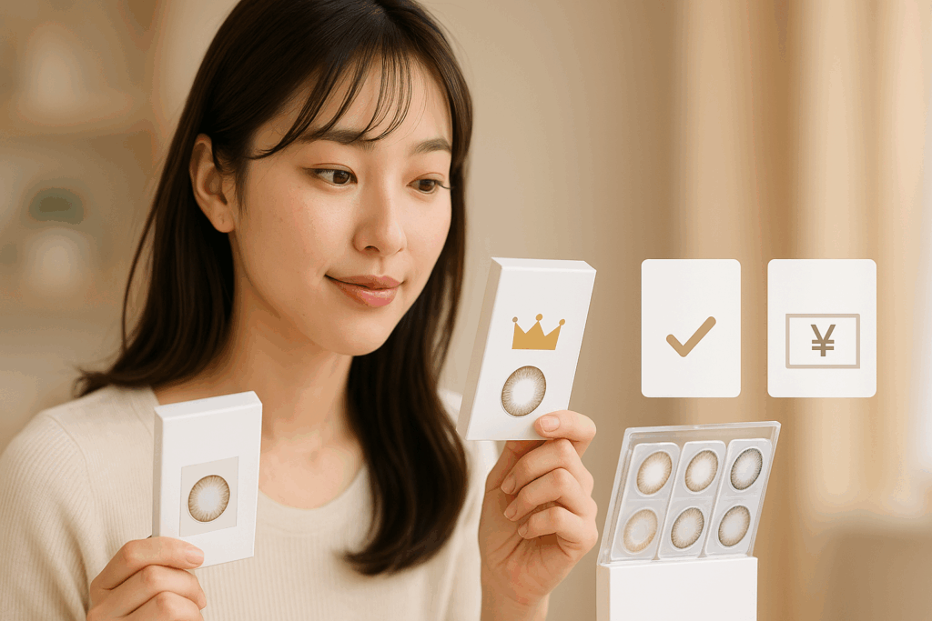 アットレンズでカラコンを購入している女性