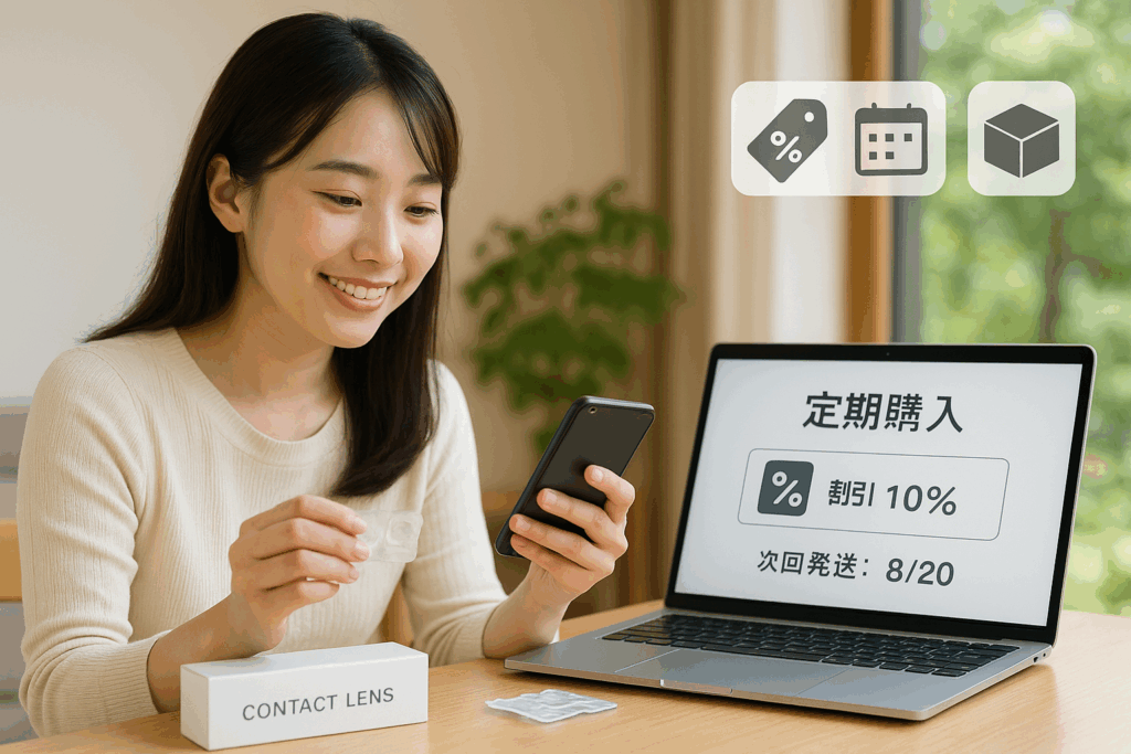 アットレンズを定期購入している女性