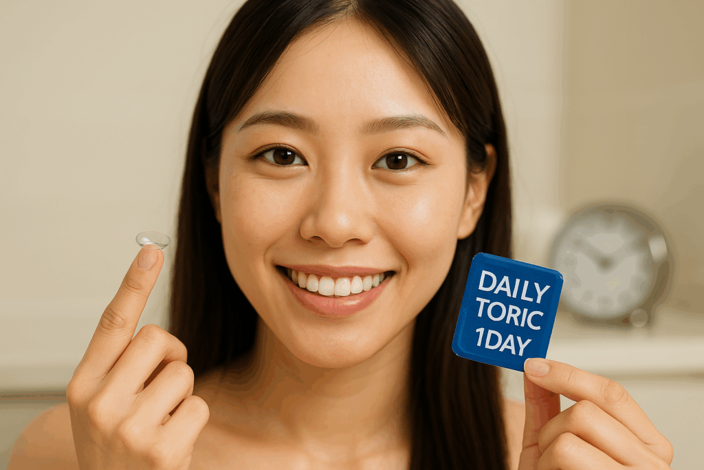 デイリーズ乱視用カラコンを購入している女性