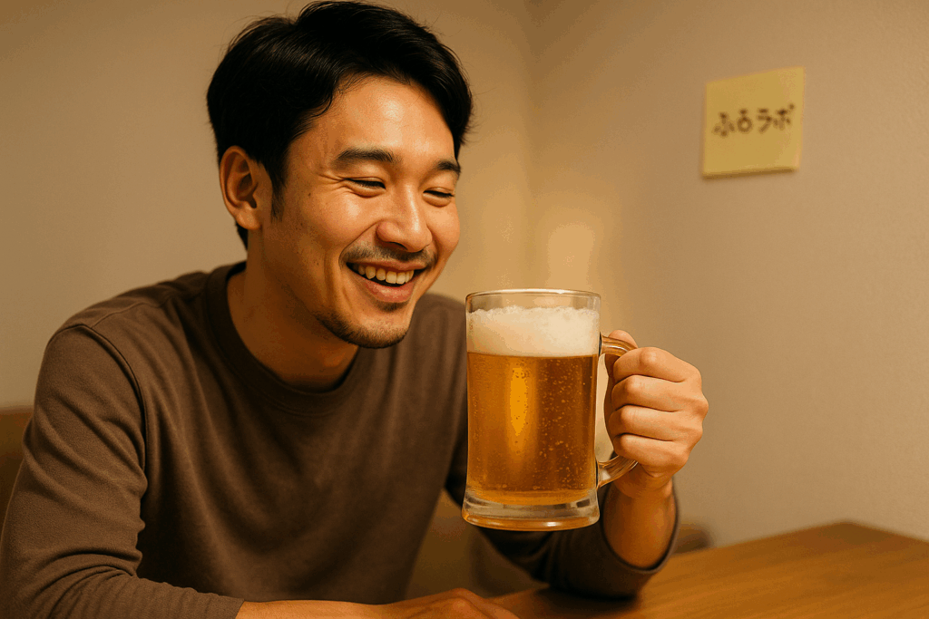 ふるラボ|ビールを購入している男性