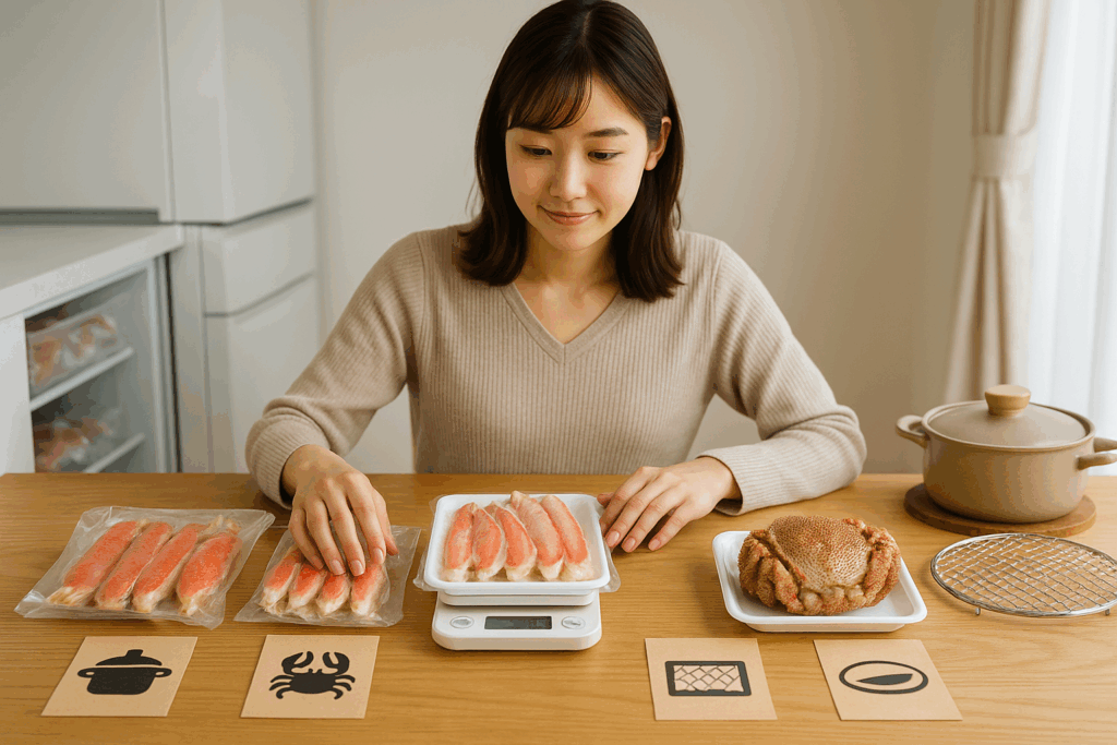 ふるラボ|カニを購入している女性