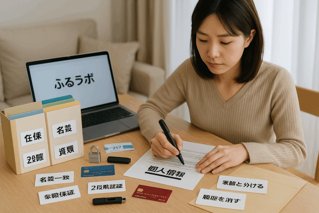 ふるラボ|個人情報を確認している女性