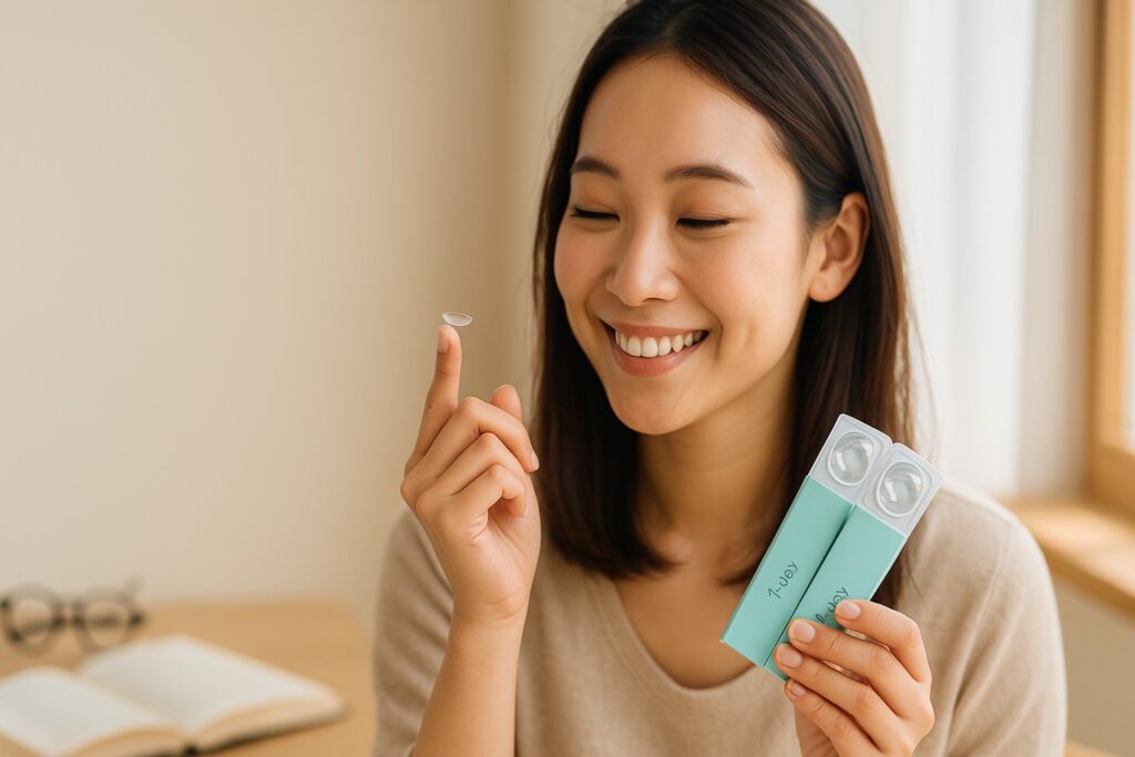 クラリティカラコンを使用している女性