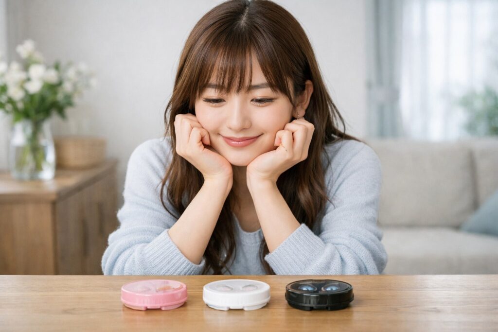 カラコン選びと笑顔