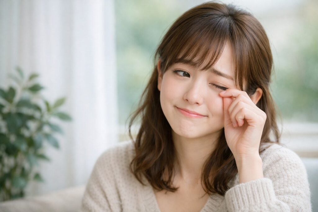 乾燥した目に悩む女性